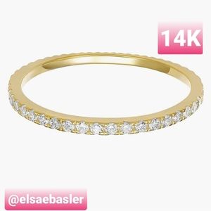 NEW Eternity simulated diamon 14k gold plated ring